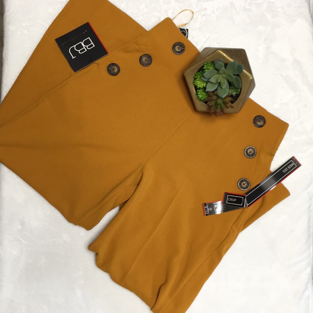 Pants wide leg -Crop length High Rise